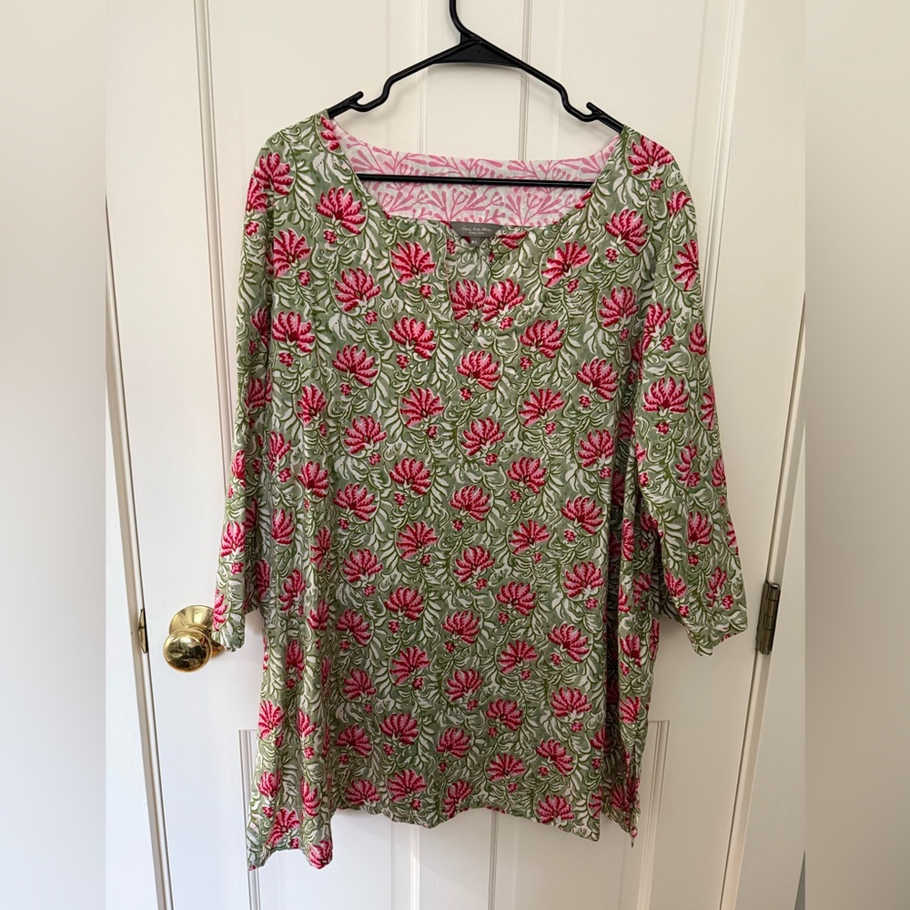 Floral Green and Pink Women's Tunic
